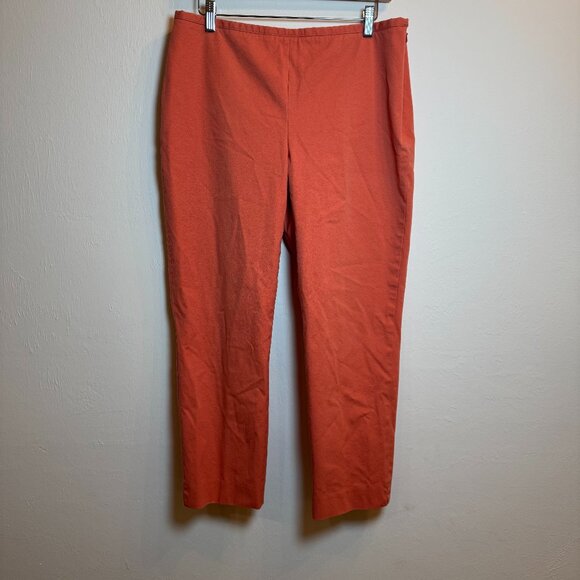J.Mclaughlin Womens 12 Coral Mid Rise Side Zip Slim Straight Pants - Picture 1 of 4